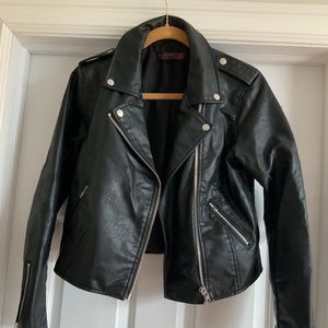 Faux leather biker style jacket - size M